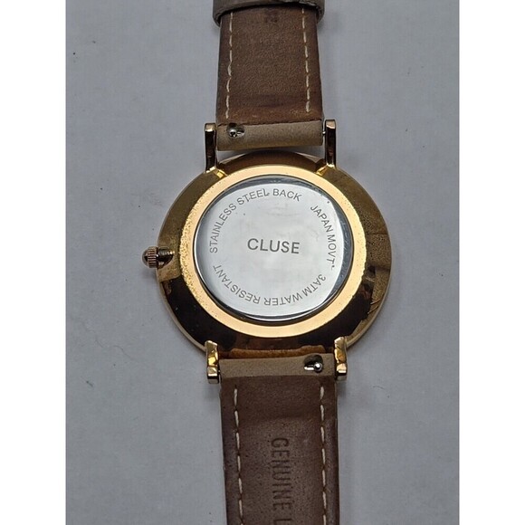 Cluse La Boheme Womens Quartz Watch 38mm Gold Beige Strap Minimalist New Battery - Picture 11 of 14